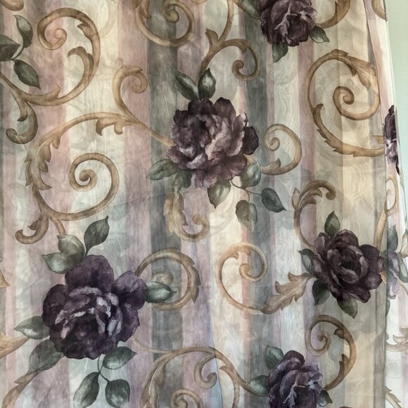 Croscill Other - Vintage 2 pc CROSCILL Chambord Cassis Floral 60 x 216 Semi Sheer Drapery Scarf